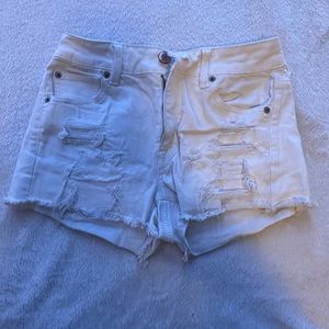 AE white shortie shorts